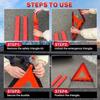 3 Pack Emergency Warning Triangles, Roadside Safety Triangle with Reinforced