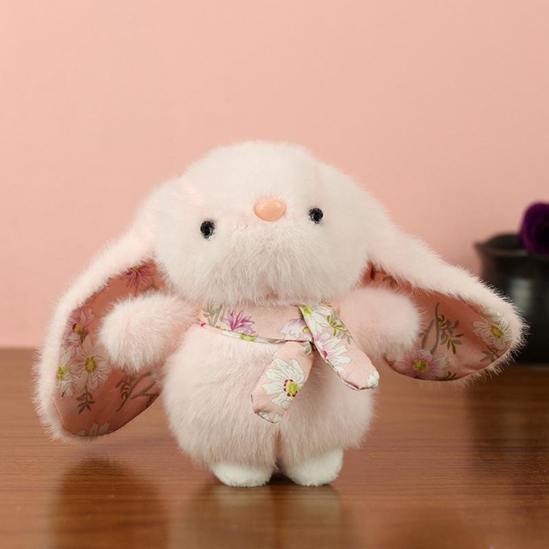 

1 Piece Stuffed Bunny Doll Kawaii Rural Rabbit Plush Toy Babies Sleeping Companion Cartoon Animals Doll Children s Gift розовый