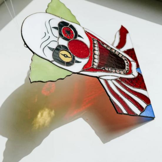 Window Clown Decoration Gothic Acrylic Colorful Clown Ornament Window Corner