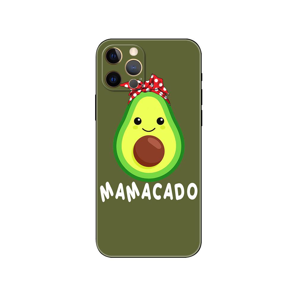 Cute Avocado phone case for iphone 5 5s 2020se 6 6s 7 8 plus x 10 XR XS 11 12 13 mini pro MAX black tpu back cover