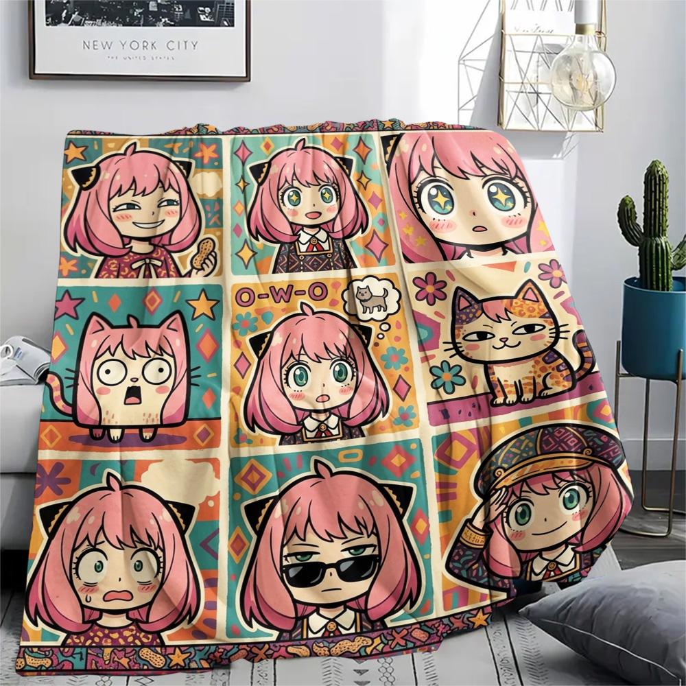 Anya Forger Flannel Blanket Comfortable Print Cozy Warm for Bed Chair Picnic Travel Bedroom Sofa.-TING