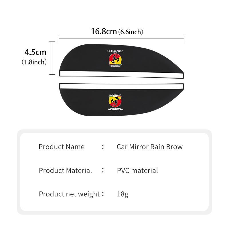 2PCS Car Rearview Mirror Rain Eyebrow Side Snow Sun Visor For Abarth FIAT 500 Ducato Stilo Palio UNO Astra Bravo Tipo V9