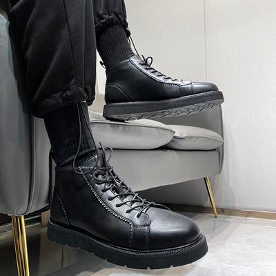 Fashion Autumn and Winter Men's Leather Boots Classic Minimalist Gentleman Style Leisure Party Business Office Quality Adult Shoes