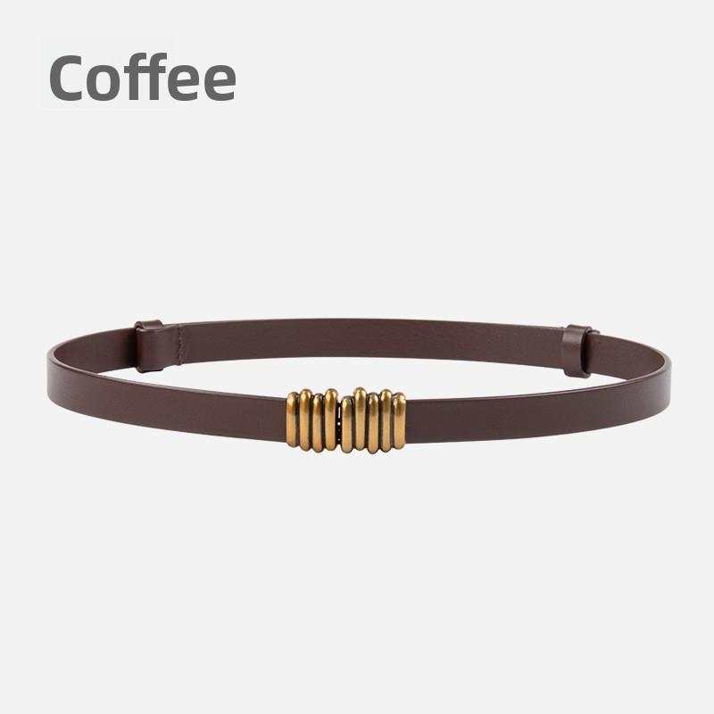 Top grain leather women's belt - cowhide belt for dresses, coats, and outerwear
