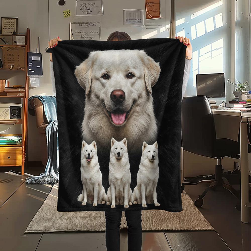 1PC Cute pets Print Flannel Blanket, High quality Comfortable for All Seasons, Home Decor, Warmth and Comfort, Perfect for Christmas Gifts