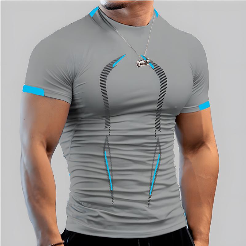 Herren Sommer Lässiges Bequemes Eng Anliegendes T-Shirt Sport Gym Sportbekleidung Schnell Trocknendes Atmungsaktives Hemd