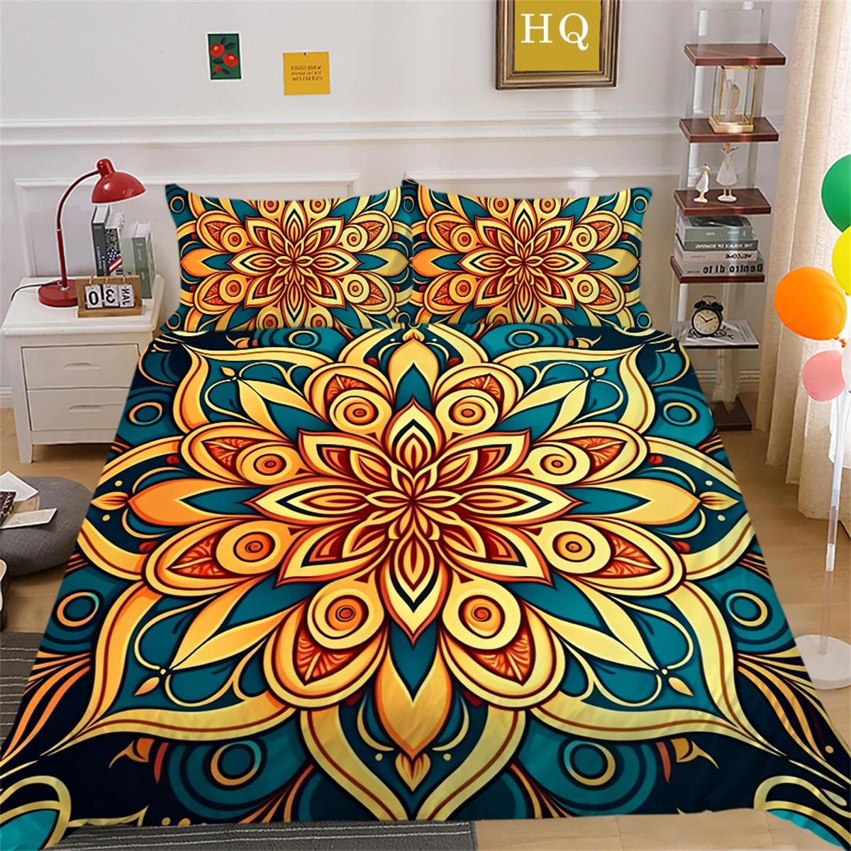 

3D комплект постельного белья в индийском стиле с цветком Пейсли Мандала, пододеяльник, наволочка, 2/3 шт., AU/US/EU/DE, полный размер, мягкое украшение для дома DE 155x220cm