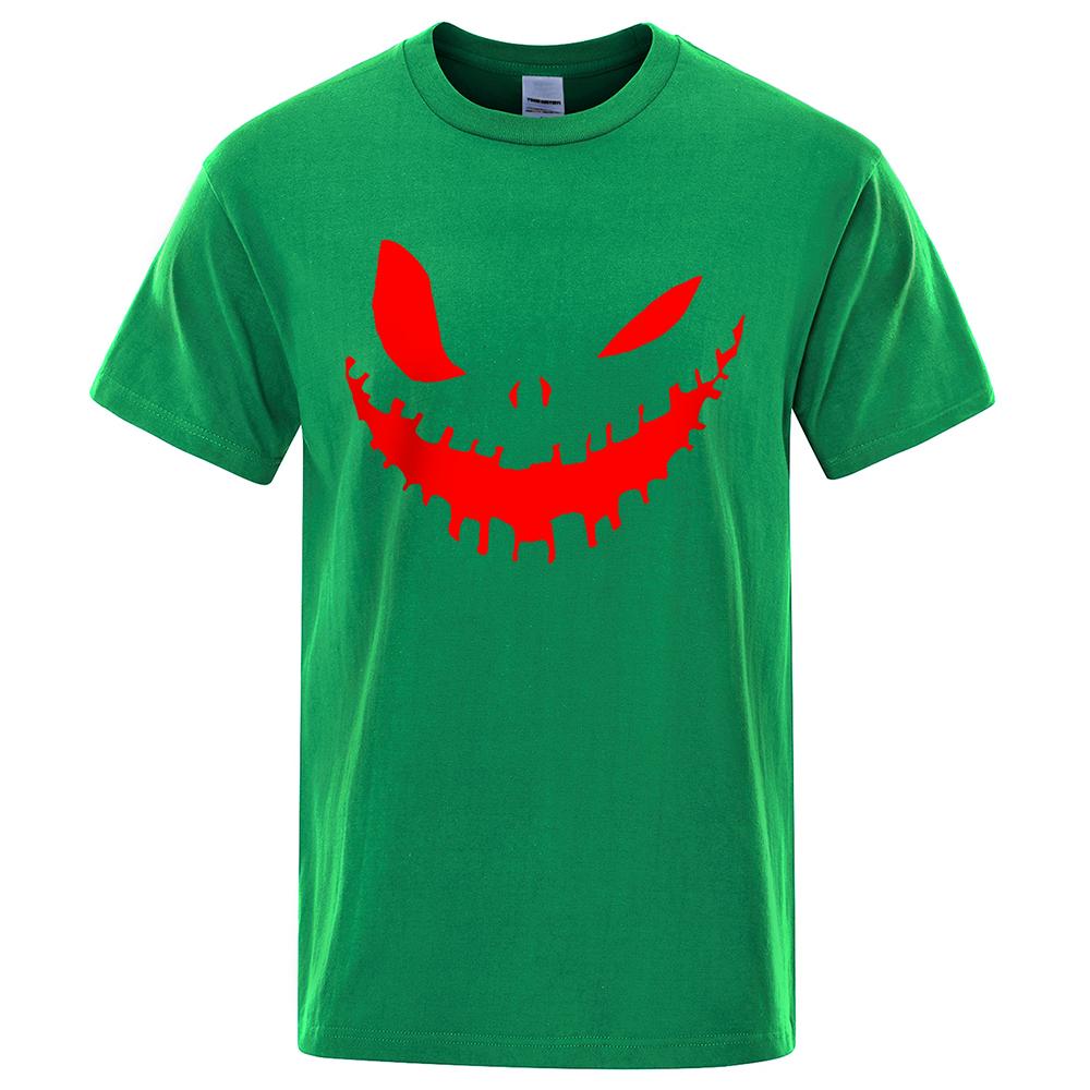 Terrifying Cartoon Demon Smile Print Clothing Men Women High Quality T-Shirt Summer Cotton T-Shirts Oversized Loose Tops Couple