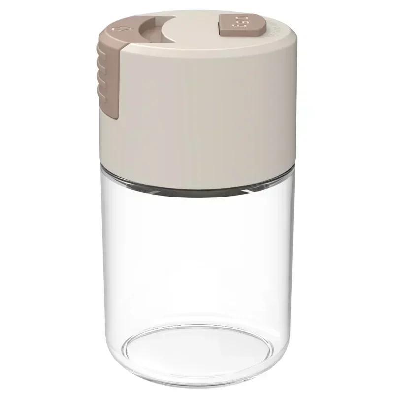 1 Pcs Kitchen Portable Tools Pressed Salt Control Shaker Dosing Salt Shaker Sealed Moisture Resistant Glass For Salt Storage