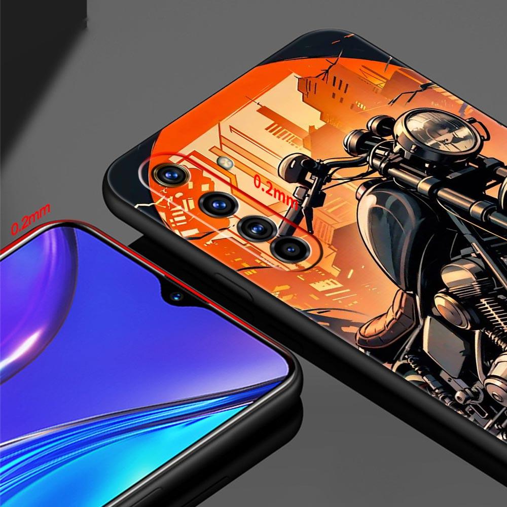 Colors Vintage Motorcycle Painted Case For Realme C67 C63 C55 C53 C35 C25 C21 GT 2 3 5 6 10 11 12 13 Pro 5G Soft TPU Phone Cover