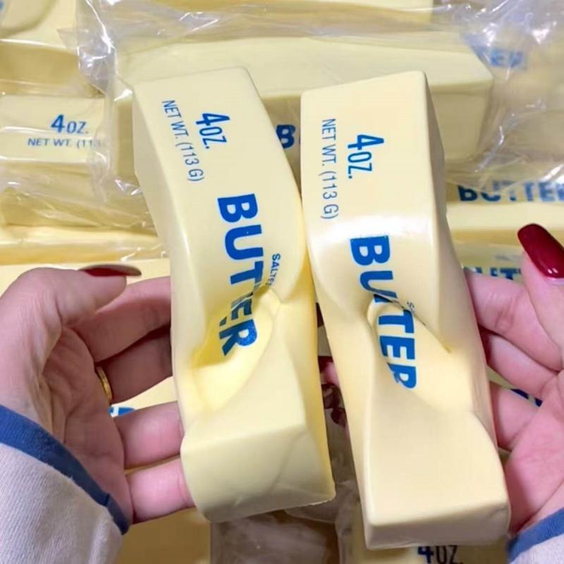 Yellow Soft Glue Butter Stick Decompression Toy Fidget Anti-stress Reliever Slow Rebound Interesting Decompression Prop