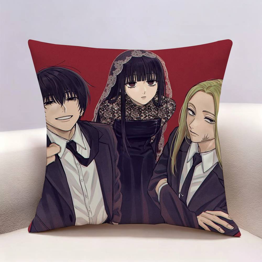 Sakamoto Days Anime Taro SSakamoto Doublesided print Pillow Case Pattern Printed Pillowcase For Living Room Sofa Cushion Cover