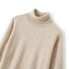 Men's Plus Size High Neck 100% Pure Wool Sweater - Loose Fit, Solid Color Pullover Knitwear