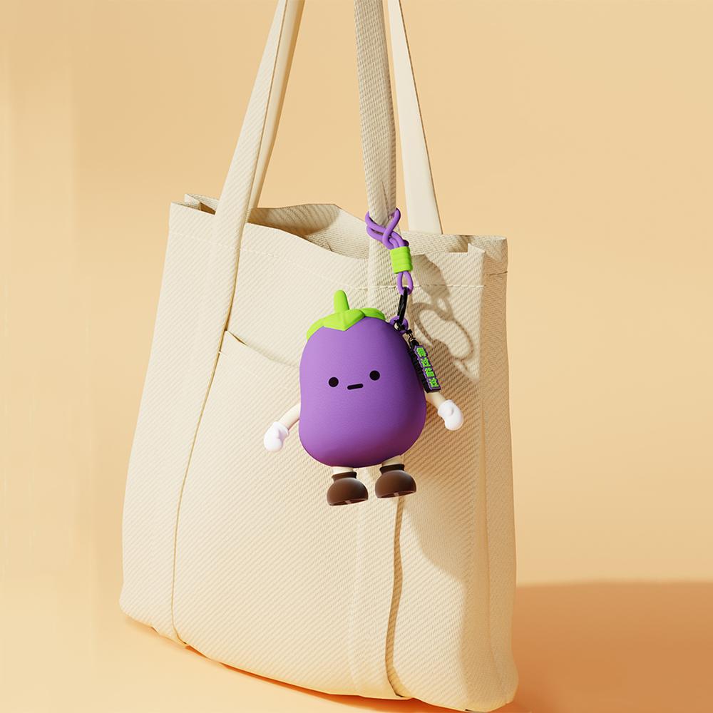 Vegetable Series Soft Silicone Cute Cartoon Mini Coin Purses with Eggplant and Carrot Designs