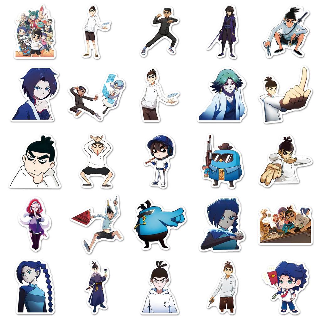 Wu Liuqi Assassin Anime Stickers: 50 Creative Cartoon Designs for Water Bottles, Diaries, and Refrigerators