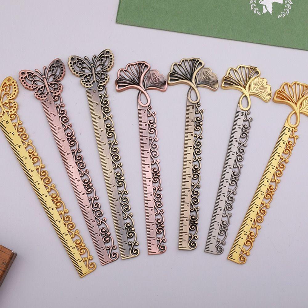 Vintage Metal Ruler For Needlework Measuring Tool DIY Handmade Craft Clothes Sewing Accessories Multi-function School Stationery