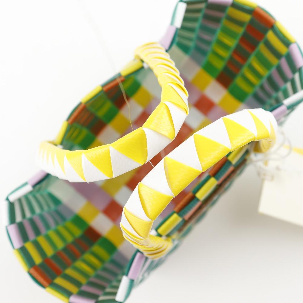 Marni Woven Micro Basket Handbag MW55F Basket Bag Green/Multicolor Polypropylene Women Used