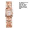 Women Rhinestone Bracelet Watch Classic Casual Quartz Movement Bangle Formal Dress Square Dial Wristwatch Jewelry Accessories