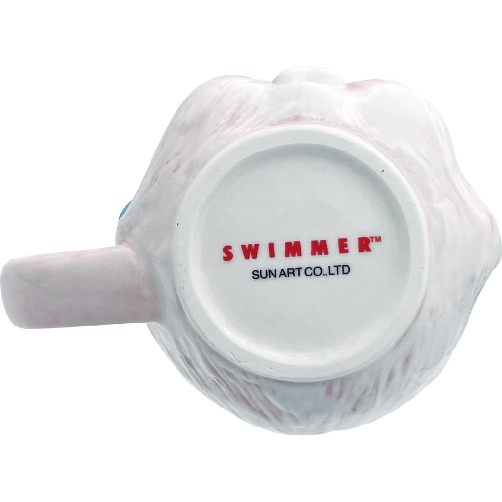 Swimmer" 3D Face Mug, Approx. 13 X 13 Cm, 200 Ml, by Livany. Perfect As a Birthday Gift or a Souvenir. White, SAN4735-2.