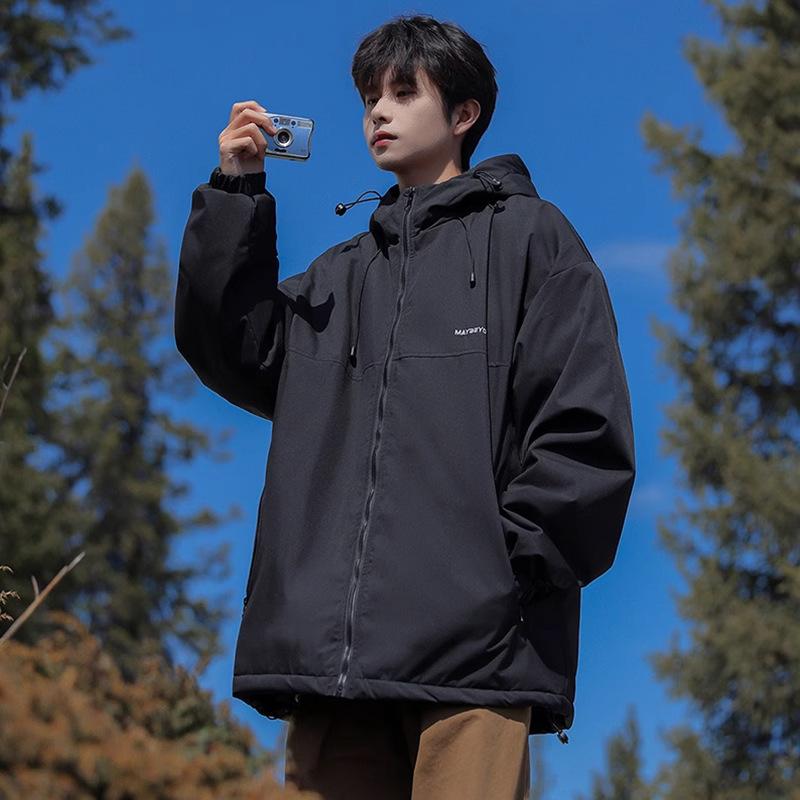 American mountain functional charging cotton clothes men's autumn and winter piled thickened three-proof loose hooded cotton-padded clothes