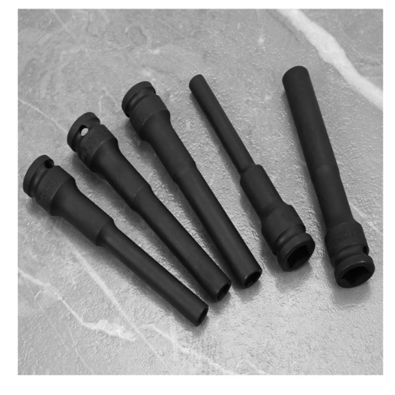 2In1 8-12Mm Long Impact Hex Socket Set Wrench Hex Socket With Variation 1/2"Drive Carbon Black Steel