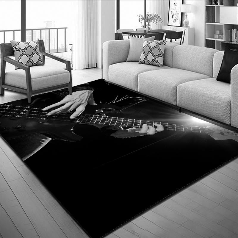 Tapis De Couloir Motif Instruments De Musique - 60 X 120 Cm, Poils Ras - Dos Antidérapant TPR, Lavable En Machine - 9
