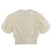 Cruciani Beautiful Tulle Lace Short-sleeved Knit Top for Women, Ivory, Size 38, 241706 Tops 38 IvoryUsed