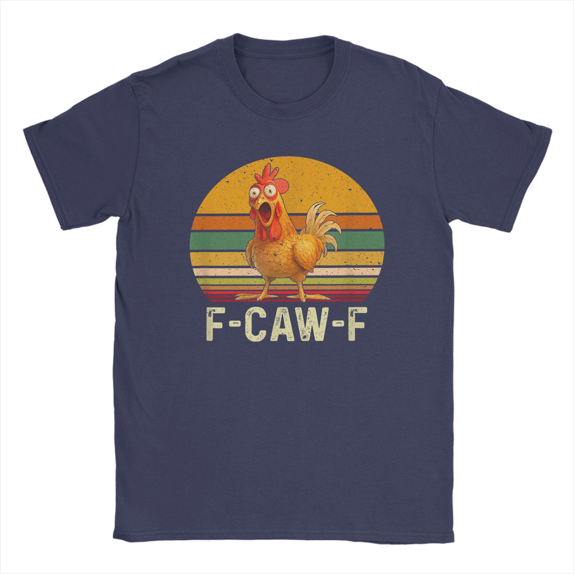 

Novelty Funny F-Caw-F Chicken Shirts FCAWF Chicken Vintage T-Shirt T-Shirt Men Round Collar 100% Cotton T Shirt 4XL 5XL Tops 4XL
