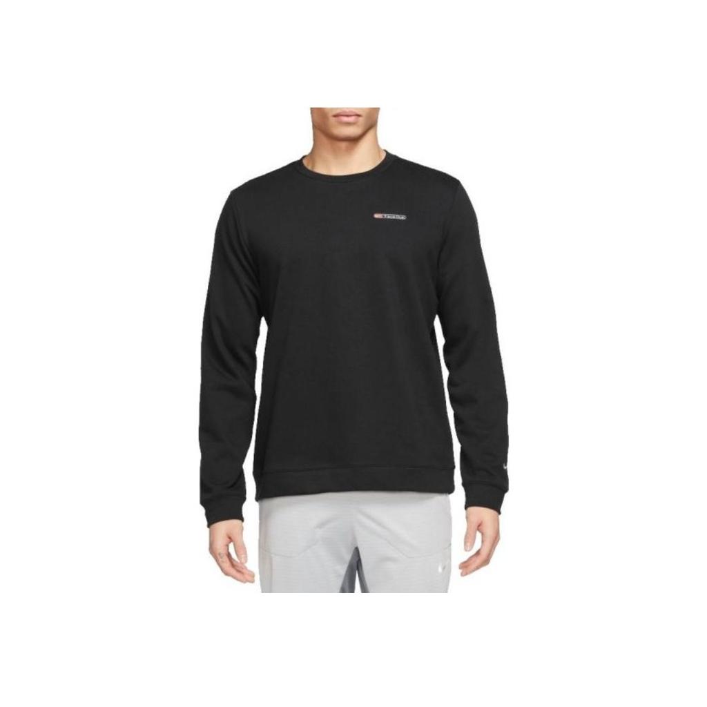 Nike Letter Print Crew Neck Straight Long Sleeve Sweatshirt Men sweatshirt Black FB5508-010