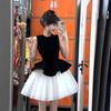 Beautiful Sleeveless Mesh Puffy Dress Women's Summer Waist Princess Dress