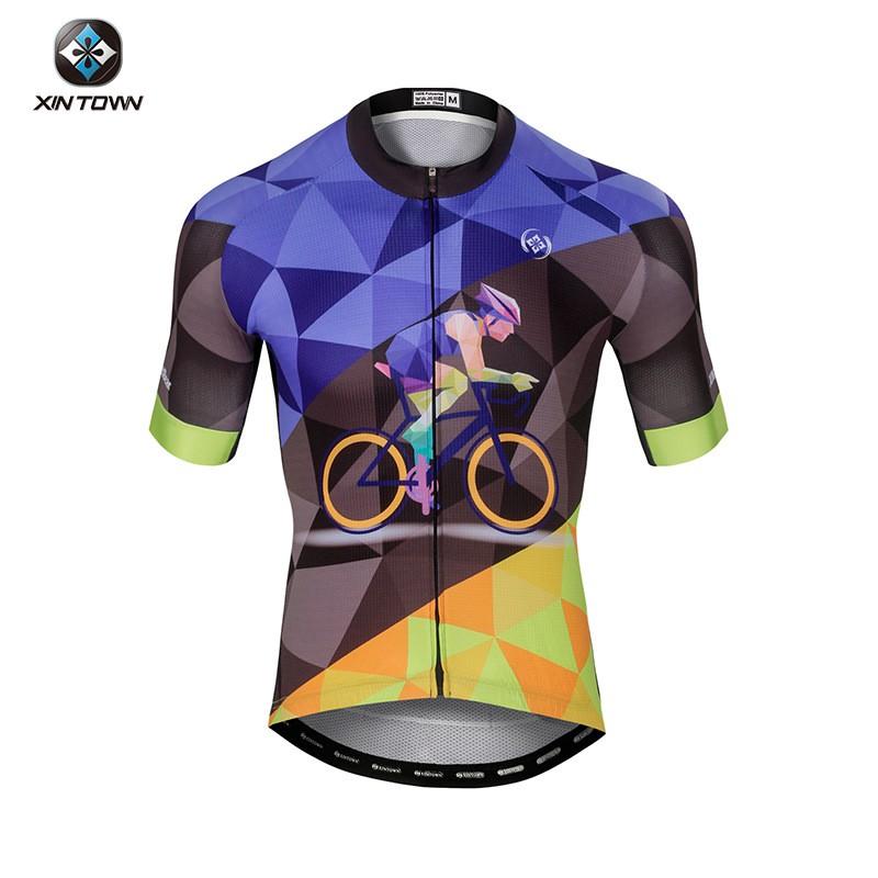 XINTOWN Mens Short Sleeve Cycling Set Quick Dry Bicycle Jersey Riding Sportswear