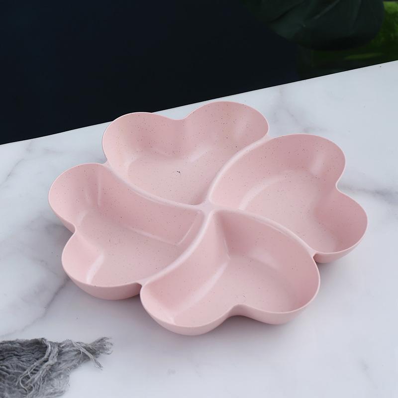 Grid fruit plate Household plastic dried fruit plate Living room fruit plate Commercial snack plate Storage snack plate Nut simple small розовый