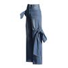 Women's Jeans  Spring Autumn Latest Washed and Distressed Patchwork Bow Wide Leg Pants with High Waist and Slimming Design