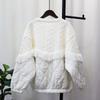 Tassel design sense splicing knitted cardigan women's autumn and winter new loose lazy wind sweater jacket