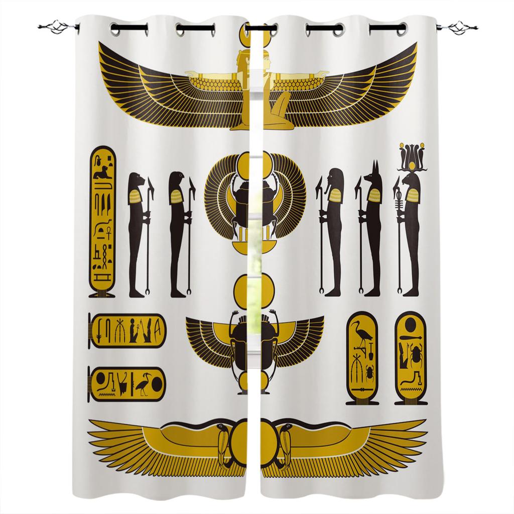 Curtain Ancient Egyptian God Of Wisdom Bedroom Kitchen Curtains Living Room Decoration Items Window Curtains for Living Room