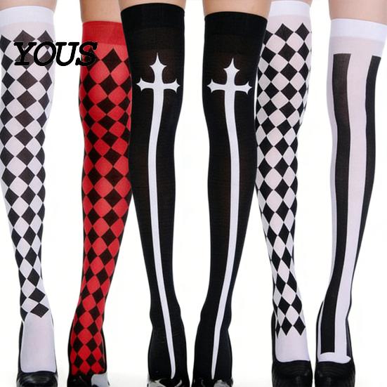 Knee High Socks 1 Pair Halloween Thigh for Women, Cute Gift Anime Fans Cosplay Party Stockings, Over Tea Party, Festivals Accessories