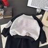 Boys Fleece Lined Block Crewneck Sweatshirt Autumn Winter Casual Outerwear For Big Kids