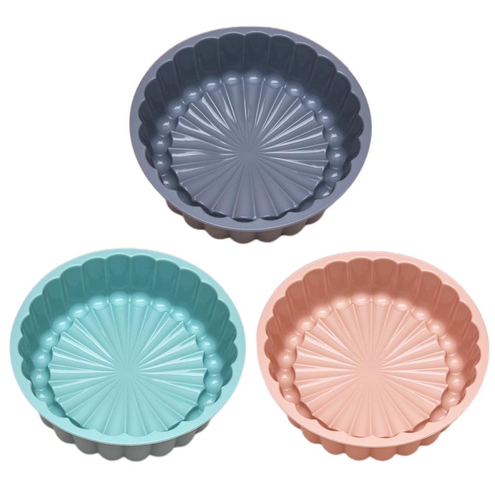7in Sunflower Shape Silicone Baking Mold Reusable Round Cake Bread Pie Flan Tart Molds Baking Trays