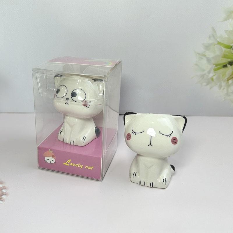 1 Stück Keramik-Blumentopf Mini Cartoon Katze Niedliche Pflanze Schreibtisch-Dekoration Topfpflanze Topf DIY Dekorieren Wissenschaftliche Bildung Schulgeschenke