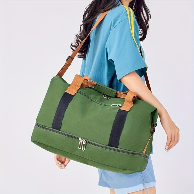 Large Capacity Versatile Travel Bag with Shoe Compartment - Durable Oxford Fabric, Portable Sports Gym Storage Bag, Weekender Overnight Bag