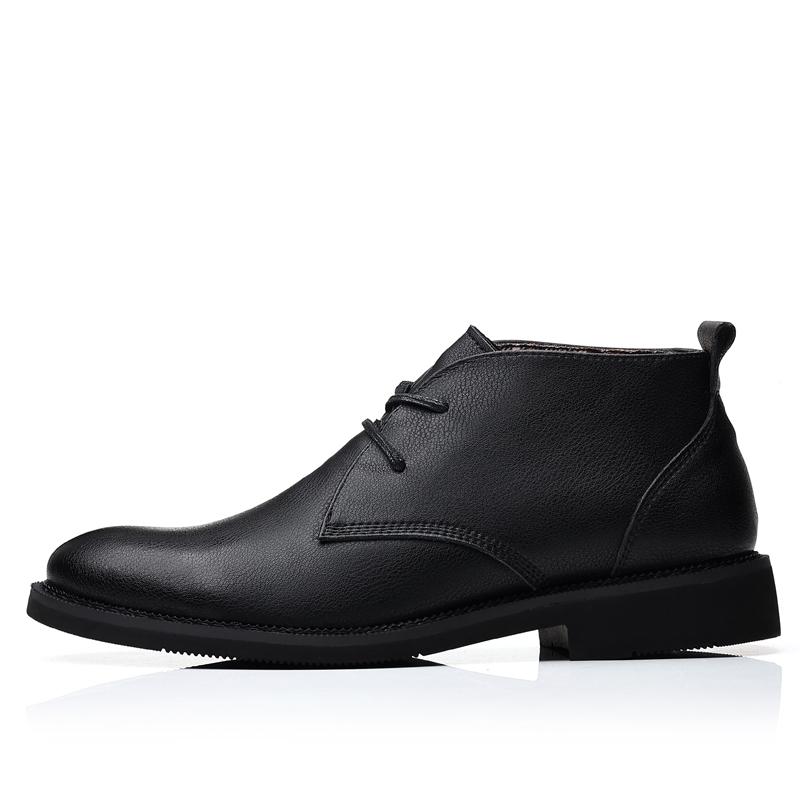 Men Casual Shoes Black Leather Mens Pointed Toe Dress Shoes Classic Slip On Oxford Shoes for Men Gentleman Shoes High Top Boots