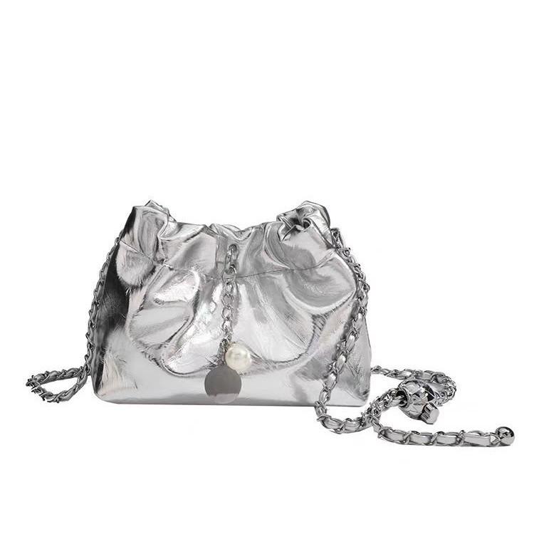 2025 Lux Pleated Cloud Chain Shoulder/Crossbody Bag - Elegant Women's Fashion Accessory
