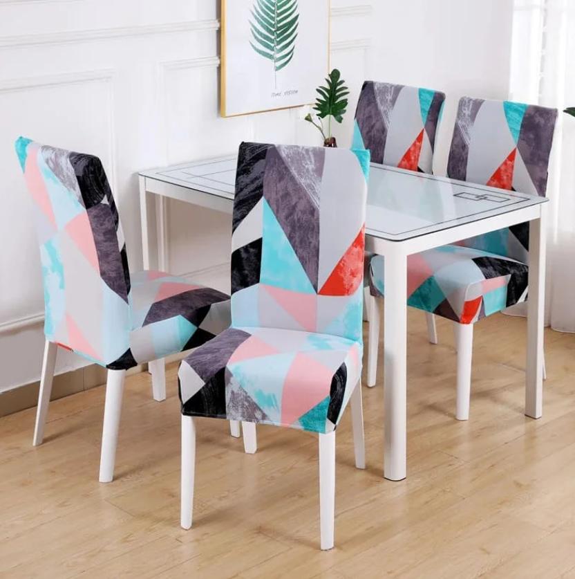 Geometric Printed Stretch Chair Cover For Dining Room Office Banquet Elastic Armchair Protector