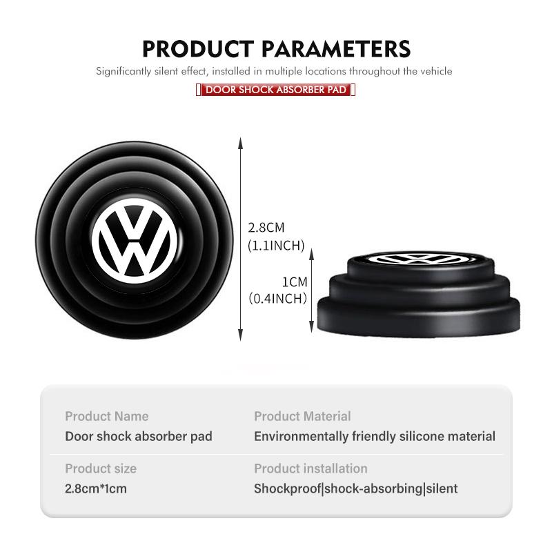 Valve Stems Caps For Volkswagen VW Car Door Protector Sticker Absorbing Noise Gaskets Protector Golf 4 5 6 7 Polo Jetta Sagitar zl2