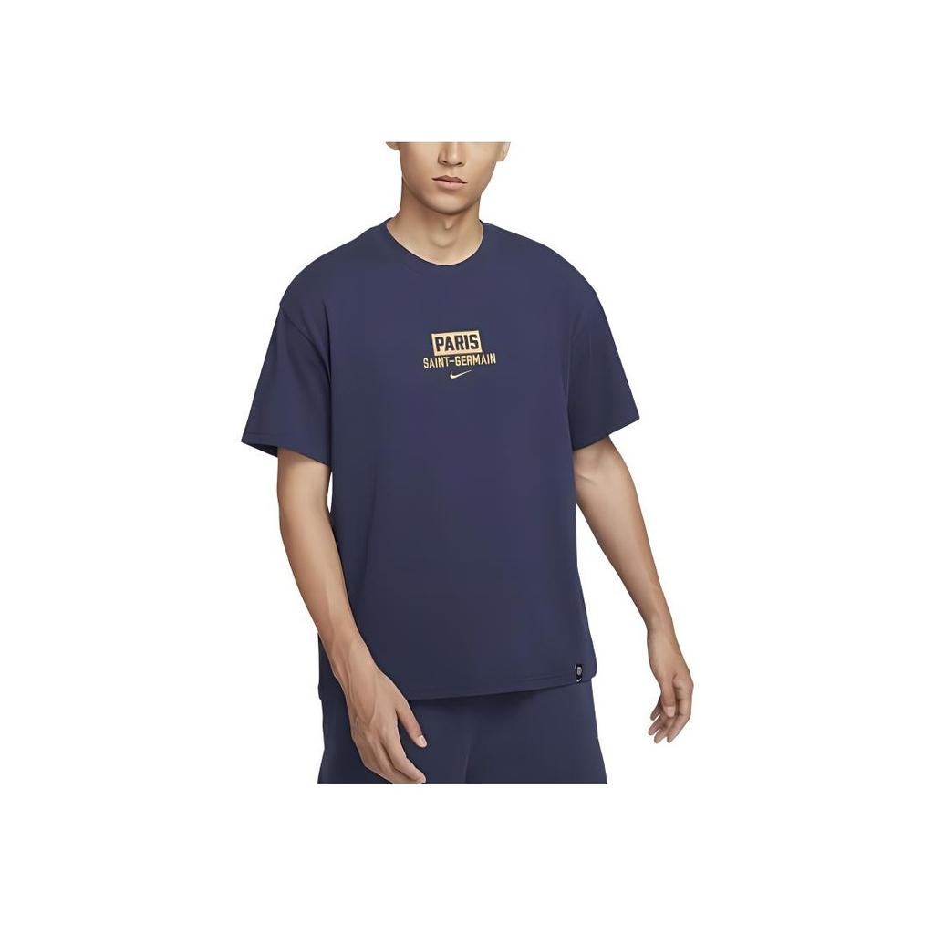 Nike Outdoor Fitness Training Letter Embroidery Design Crew Neck Pullover Short Sleeve T-Shirt Men Tops Dark-Blue HF0847-410