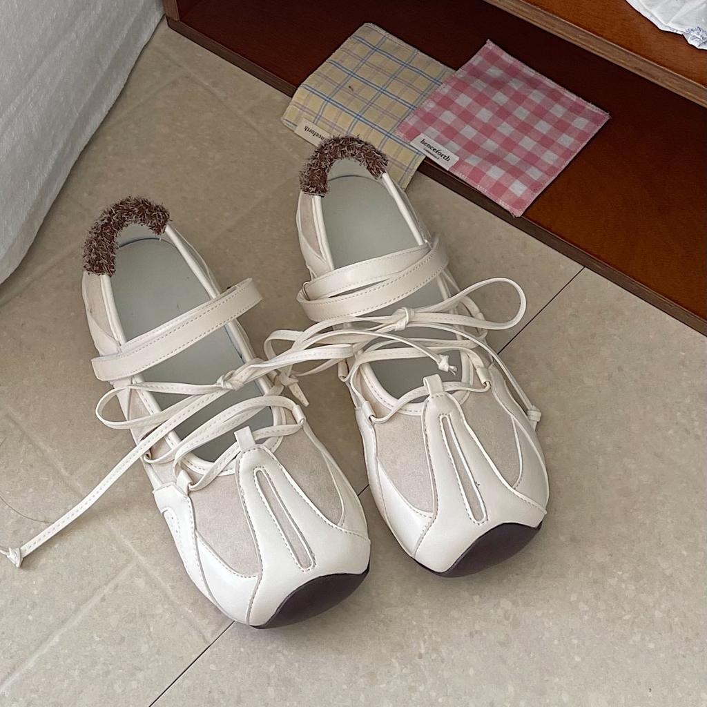 Women's Luxury Casual Shoes Spring Autumn New Fashion Cross Tied Outdoor Flats Lightweight Comfortable Soft Sole Mary Jane Shoes