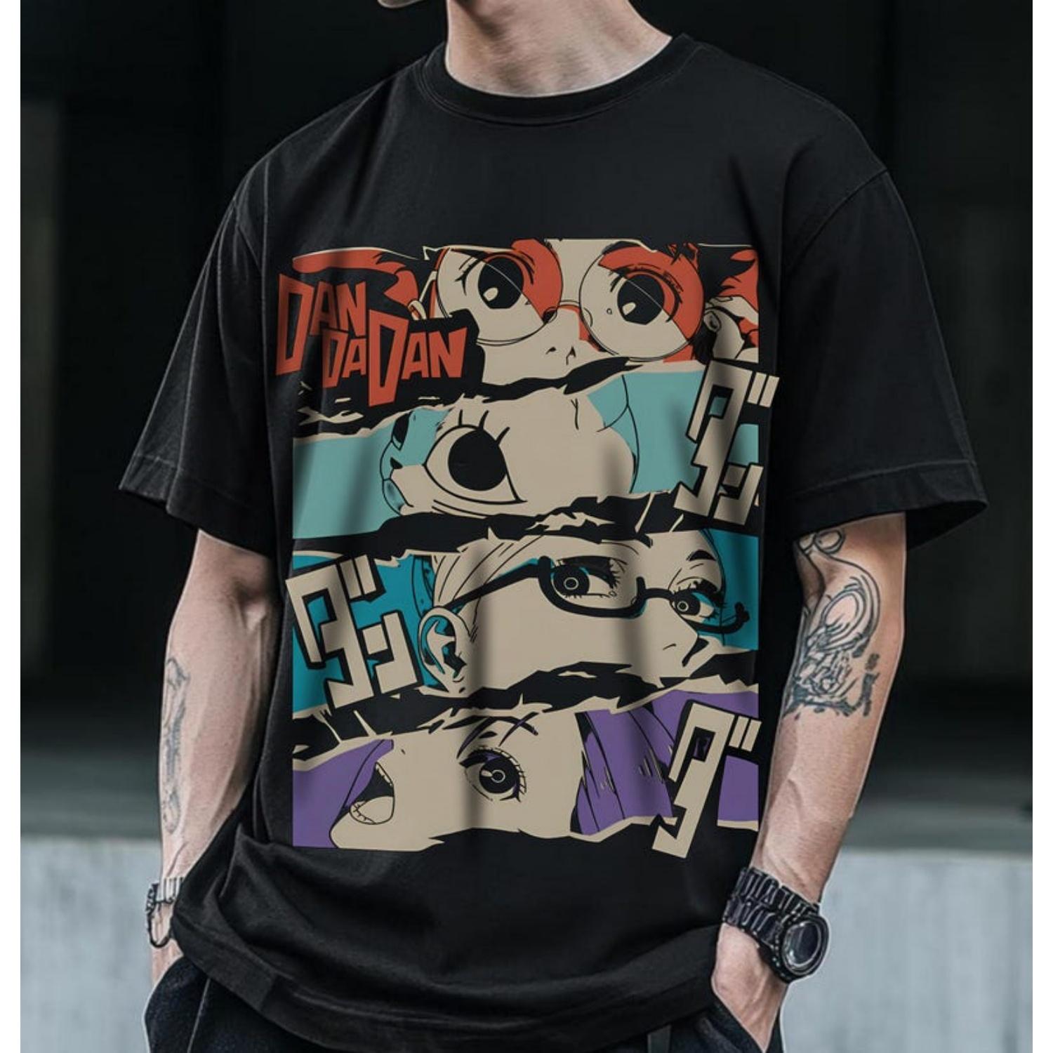 

Classic Anime Printed Top Y2K Retro T-shirt Printed Cotton Round Neck Short Sleeve Casual Loose Oversized Streetwear Unisex XXXXXL чорний