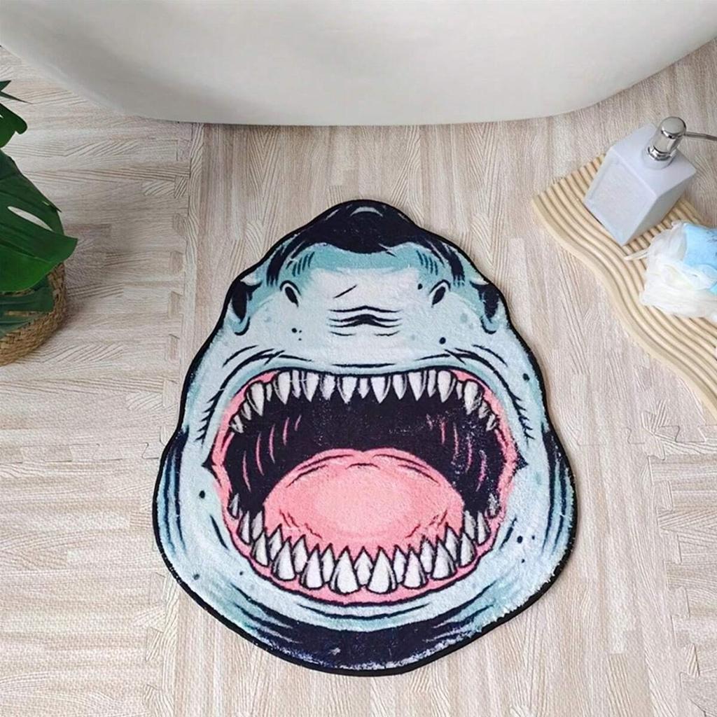 Creative Shark Carpet Comfortable Soft Washable Bedside Rug Bathroom Foot Mat Room Decoration Floor Mat Home Decor