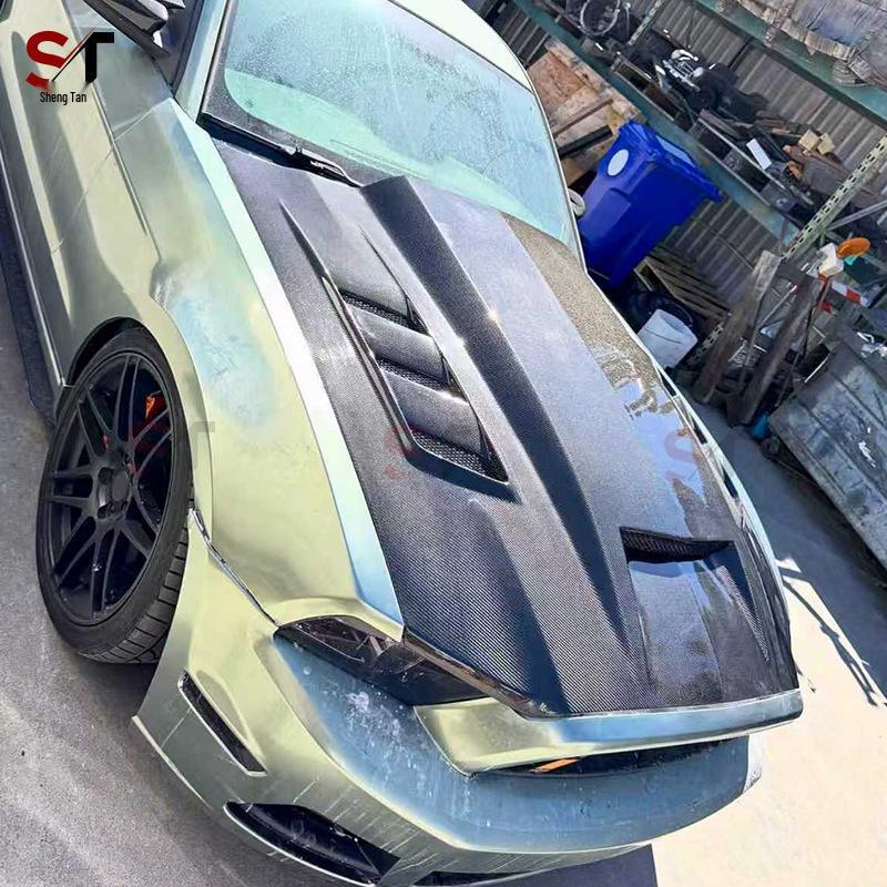 11-14 Ford Mustang Modified TF Carbon Fiber Hood & Front Bumper Cover