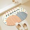 Cute pumpkin toilet bathroom floor mat soft diatom mud non-slip absorbent toilet floor mat absorbent toilet bathroom bathroom